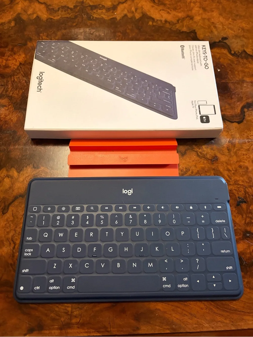 Logitech navy blue Bluetooth keys to go keyboard ultra light